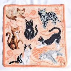 新品 フェイラー フラッフィーフレンズ 猫 25×25cm ハンカチ 未使用のサムネイル