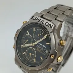 SEIKO セイコー ALBA アルバ EPSILON クロノグラフ　黒文字盤
