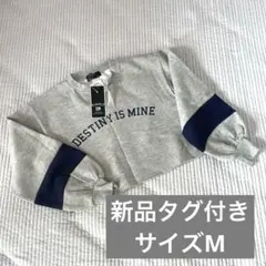 新品タグ付き　トレーナー　スウェット　裏起毛　あったか　Y2K ミニ丈　サイズM