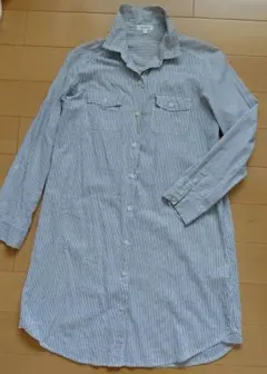 美品　Vert Dense 　シャツワンピース　ロングシャツ　ストライプシャツのサムネイル