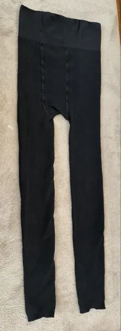 マタニティレギンス　黒　リブ　M〜L