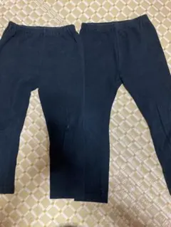 ユニクロ　キッズスパッツ レギンス　黒色 後ろポケット付き　2点セット