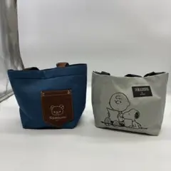 【2点セット】①リラックマ ミニトート（新品）②スヌーピー ミニトートバッグ