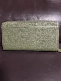 セ*ん様 本革レザー ラウンドジップ 長財布 オリーブグリーン 未使用品