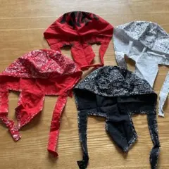 バンダナ柄ヘッドスカ-プ★4枚セット