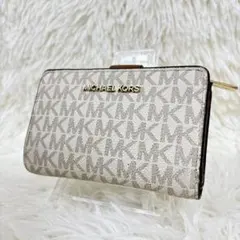 美品✨ MICHAEL KORS マイケルコース　折財布　MK柄　ホワイト