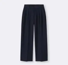 25AW GUタックワイドパンツ 丈標準 ネイビー Sサイズ