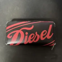 DIESEL 長財布 ラウンドファスナー ブラック レッドのサムネイル