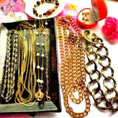 ★開運★【金の衝撃】ゴールドCOLORアクセサリー★金の洪水 ネックレスセット