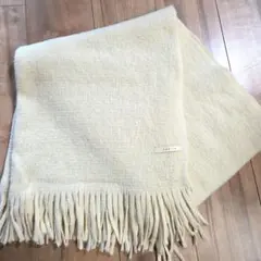 【casita 】フリンジ付きマフラー クリーム色