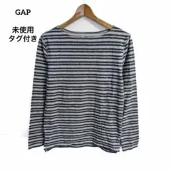 未使用タグ付 GAP ギャップ 長袖Tシャツ ボーダー柄 メンズ S グレー×青のサムネイル