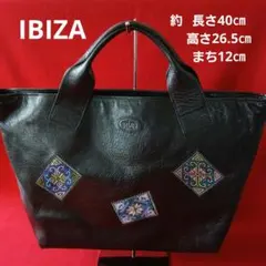 IBIZA イビサ レザー トートバッグ 刺繍入り ラオス刺繍のサムネイル