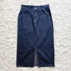 美品H.UNIT エイチユニット デニム　タイトロングスカート　日本製　濃紺