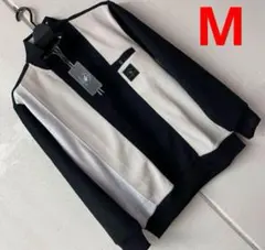 訳ありMサイズメンズハーフジップトレーナー　サンタバーバラポロクラブ黒