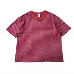 90s old GAP border pocket T-shirts 赤 XL