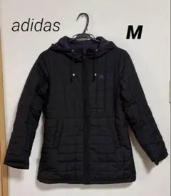 【 アディダス 】　中綿ジャケット　黒キルティングとパープルのリバーシブル