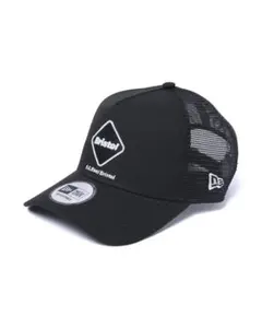 FCRB 26AW NEW ERA EMBLEM MESH CAP BLACK