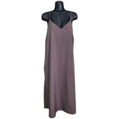 GU　ジーユー　ワンピース　ブラウン　ストラップ　ロング　Iライン　カジュアル