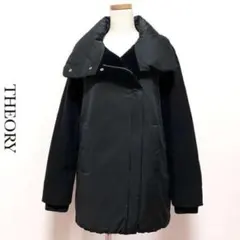 送料無料 美品 セオリー 高密度 ポリエステル コットン ダウン コート 黒