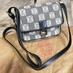 本物☆ロエベ リピートアナグラム ミニショルダーバッグ キャンバス 斜めがけ 黒のサムネイル