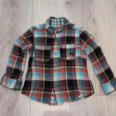 ミキハウスダブルビー　リバーシブルシャツ　チェックシャツ　90　☆美品☆