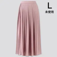 ユニクロ シフォンプリーツロングスカートL 標準丈 パープル