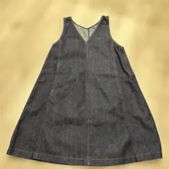 UNIQLO ダークデニム Vネック ワンピース 140 未使用