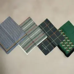 【ランバン】メンズブランドハンカチ　4枚セット