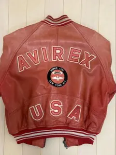 AVIREX 赤 レザージャケット S ワンオーナー品