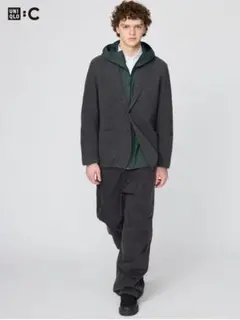 UNIQLO C ワイドパラシュートパンツ/デニム　ダークグレー　XL