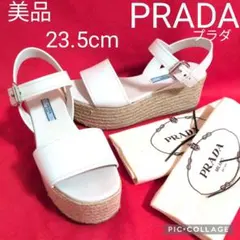 【美品】PRADA プラダ　エスパドリーユ サンダル☆レザー☆ストラップ☆