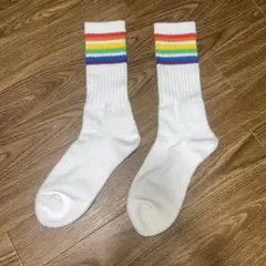 ファミマ　ソックス　レインボー　廃盤品　22～25センチ　靴下　ファミマル