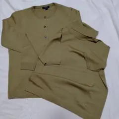 BURBERRY LONDONカーキ ボタン付きカーディガンと半袖ニット セット
