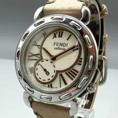 稼働】フェンディ 2100L 11Pダイヤ ピンクシェル文字盤 コンビ 腕時計