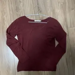 値下げ AZUL Vネック 長袖 レッド Mサイズ