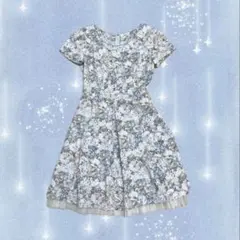 ワンピース　チュニック　L'st Rose　花柄　水色　レース