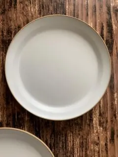 ラインプレートボウル 黒2枚+ベージュ2枚 丸皿 中皿 和洋食器オシャレ カフェ