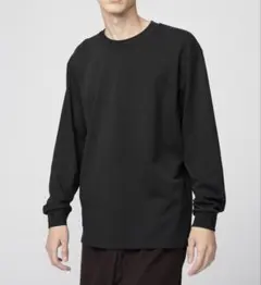 ユニクロU エアリズムコットンクルーネックTシャツ(長袖)二枚セット　黒　M