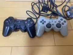 PS2 コントローラー 黒 グレー セット