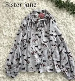 未使用✨Sister jane シスタージェーン　ボウタイブラウス　犬柄　パールのサムネイル