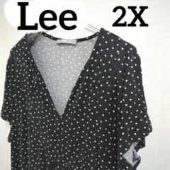 ★ Lee リー ドット 2X 3L 大きいサイズ 黒 白 ワンピース 海外古着