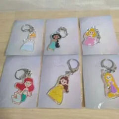 Disney 100周年 アクリルキーホルダー ディズニープリンセス6点セット