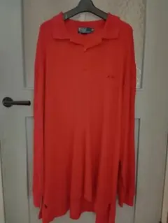 ポロ 長袖ポロシャツ 古着 赤