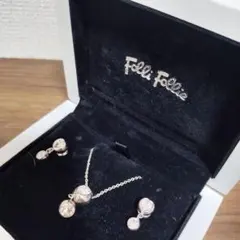 【美品】フォリフォリ ネックレス ピアス ハート 2連ストーン セット 箱付きのサムネイル