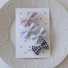 【No.61】ベビー キッズ リボン レザー ヘアクリップ 出産祝い