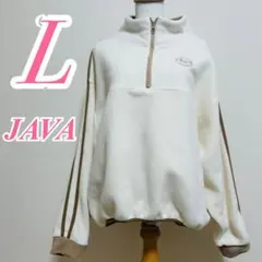 JaVa ジャヴァ フリースジャケット L ホワイト ベージュ カジュアル