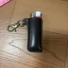 レザー ライターケース ハンドメイド キーホルダー ビンテージ カラビナ 本革