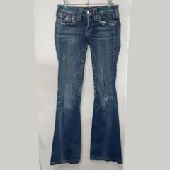 y2k❤️00s TRUE RELIGION ラインストーンローライズフレアデニム