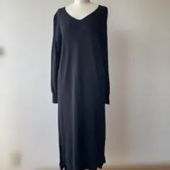 chocolat rafine ブラック ロングニットワンピース F