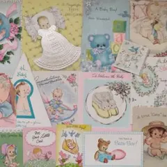 【21枚】当時物 USA ヴィンテージグリーティングカード ベビー ②